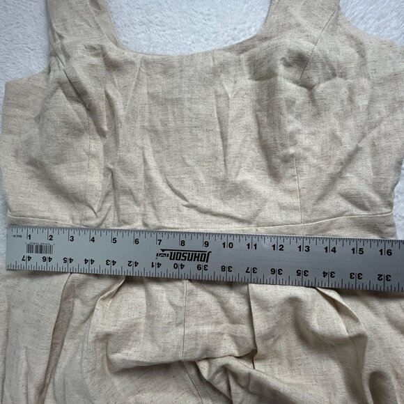 Banana Republic Womens Linen Blend Wide-Leg Sleeveless Jumpsuit 10 Beige New - Picture 8 of 13